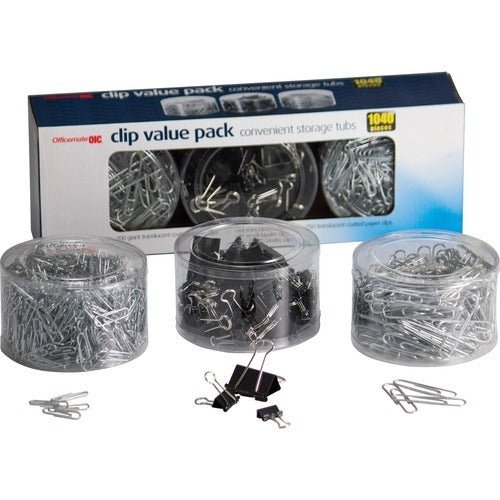 OFFICEMATE Officemate OIC97300 Clip Value Pack 1040 Count