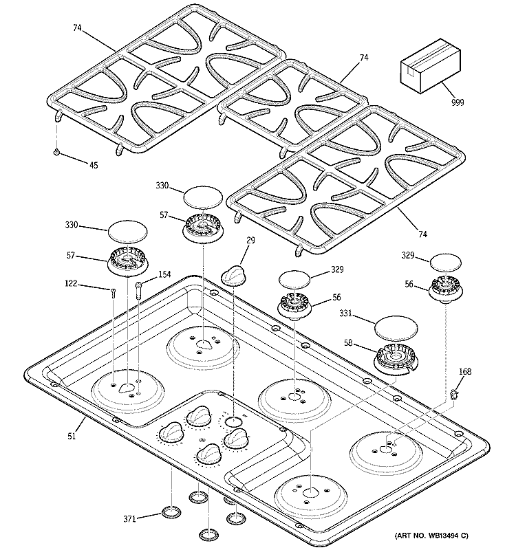 GENERAL ELECTRIC General Electric WB31T10109 Grate Assembly