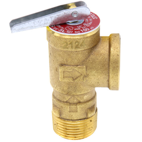 Watts 0011917 Series LF3L 3/4 in. Copper Alloy and Silicone Male Threaded x Female Threaded 150# 210F Pressure Relief Valve