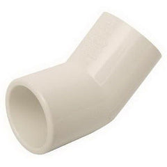 Mueller Industries 417-007 Streamline 417 Pipe Elbow 45 Degree 3/4 Inch Slip 280 PSI at 73 Degrees F PVC SCH 40 White 140 Degrees F