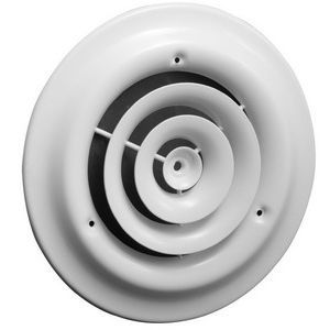 Hart & Cooley 1612 Round Ceiling Diffuser 150 - 500 cfm 12 Inch Steel 1 Inch Blade 3/16 Inch Mount