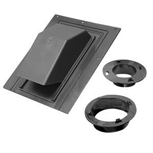 Lambro 3540 Black Plastic Roof Vent Cap 3 & 4 with Damper Screen & Collars