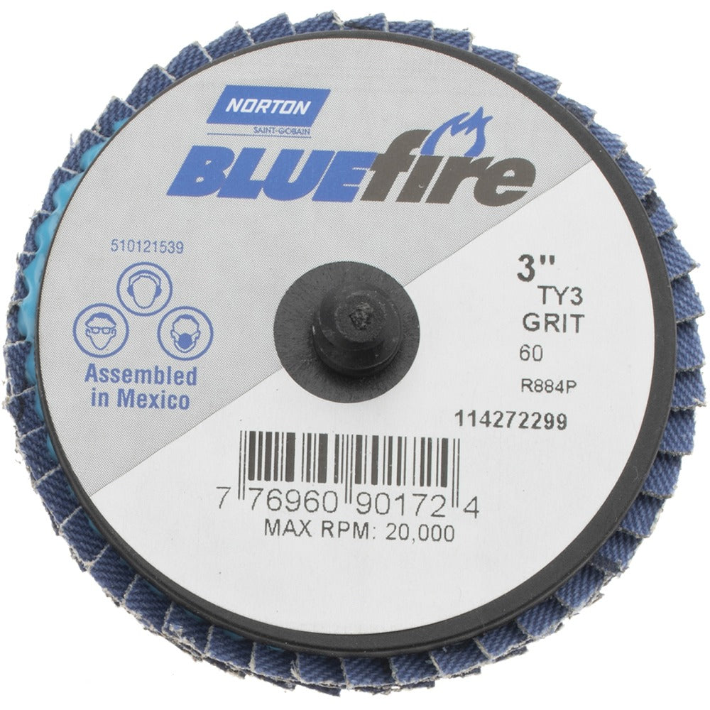 NORTON Norton 77696090172 Flap Disc 60 Grit Zirconia Alumina Type 27