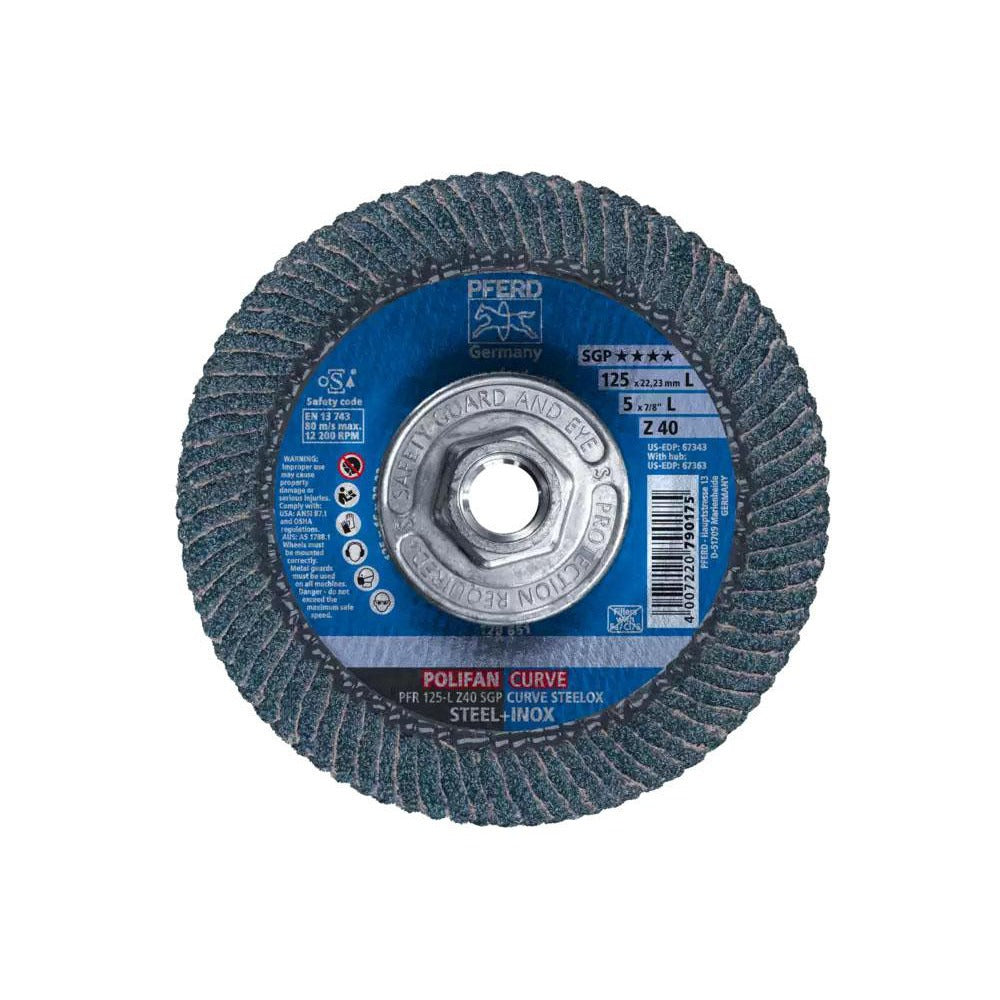 PFERD Pferd 67363 Flap Disc 40 Grit Zirconia Alumina Type 27