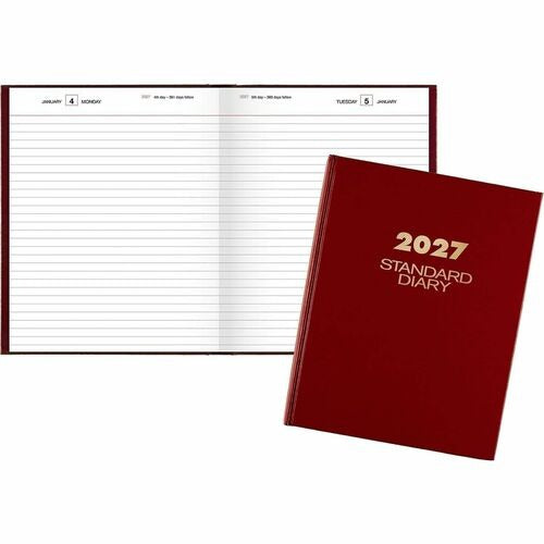 AT-A-GLANCE At-a-glance AAGSD37413 Daily Business Diary Red Hardcover