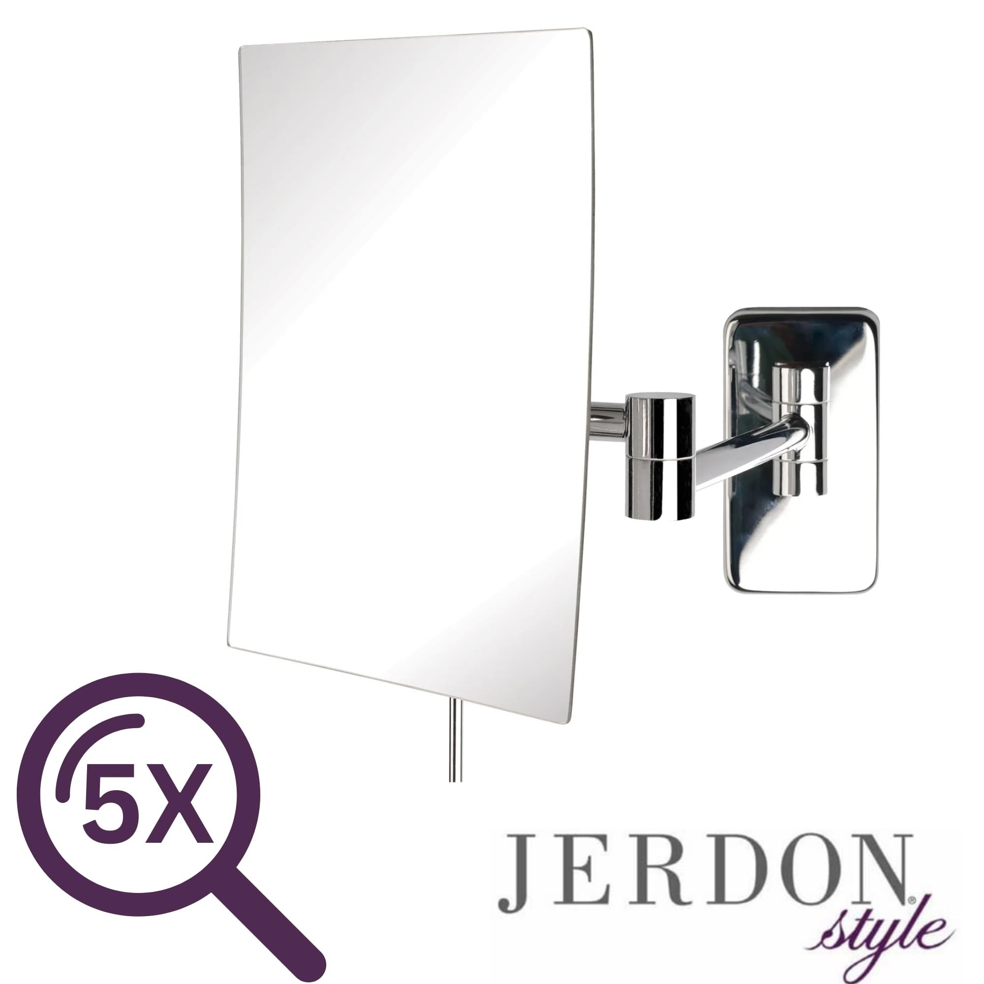 JERDON Jerdon JRT695C Wall-mounted Makeup Mirror 5X Magnification