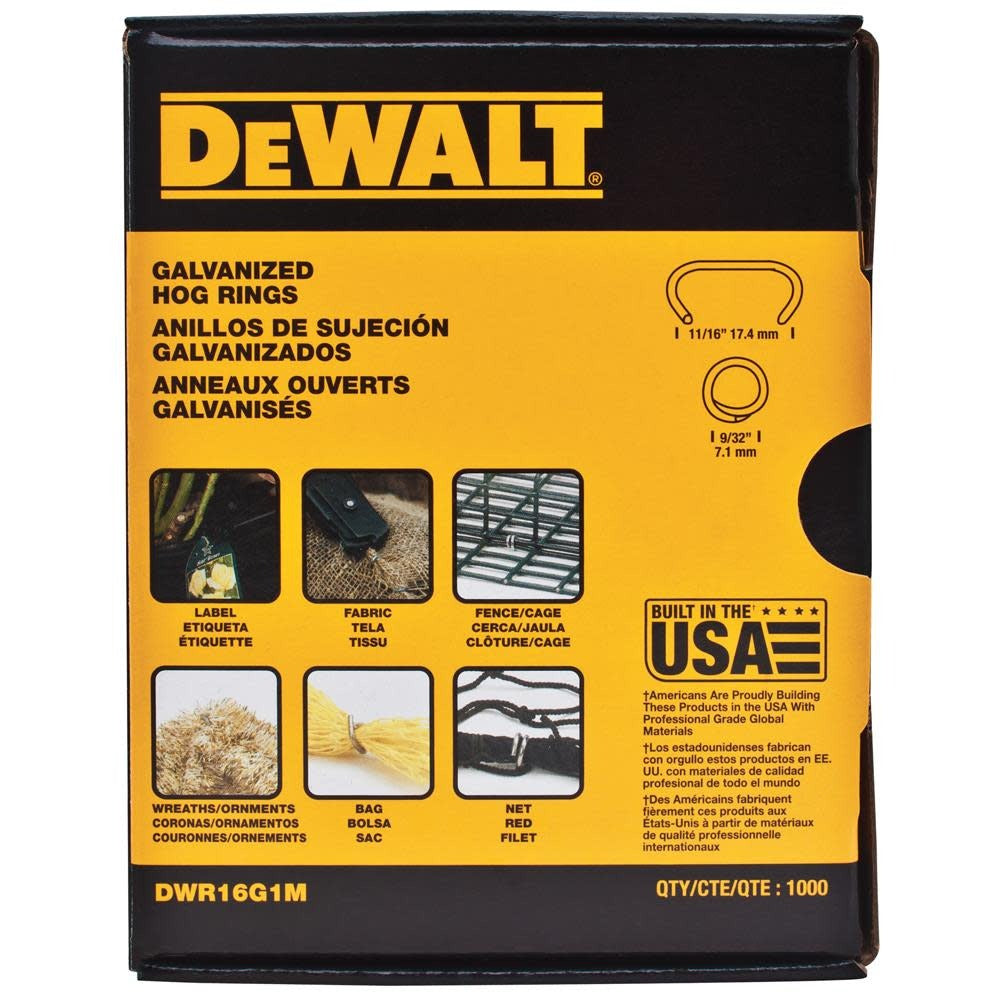 DEWALT Dewalt DWR16G1M 11/16 in Hog Rings (1000 Pack)