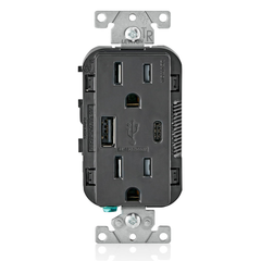 Leviton T5633-E Combination USB Charger/Duplex Receptacle 15A 125V