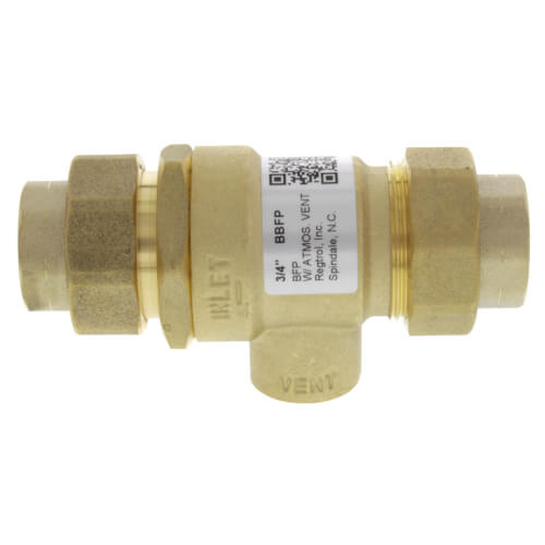 Watts 0063192 Series BBFP 3/4 in. Brass Union FNPT Backflow Preventer