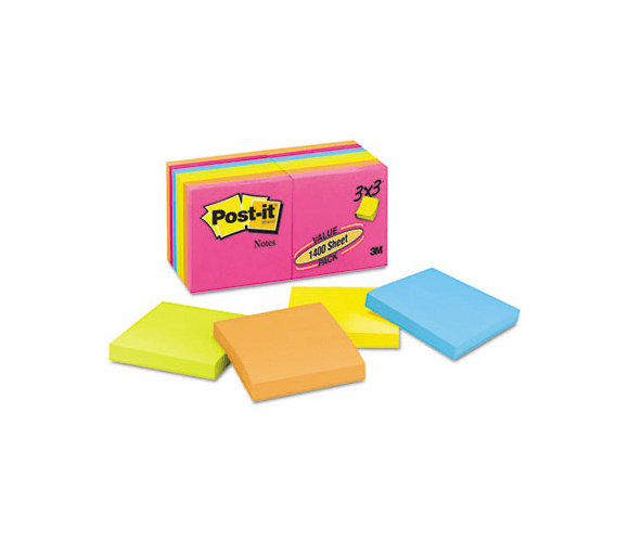 3M 3M MMM65414AN Post-it Notes Original Pads 3 x 3 in (14 Pads) 654-14AN