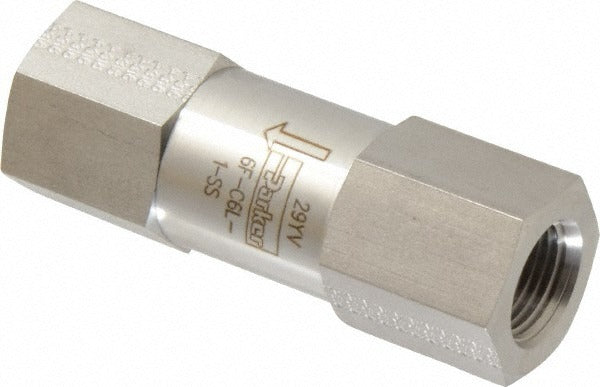 PARKER Parker 6F-C6L-1-SS Inline Check Valve 3/8 in Fnpt Ss