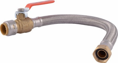 SHARKBITE Sharkbite U3088FLEX18BVLF 3/4in Fip 18in Braided Connector Ball Valve