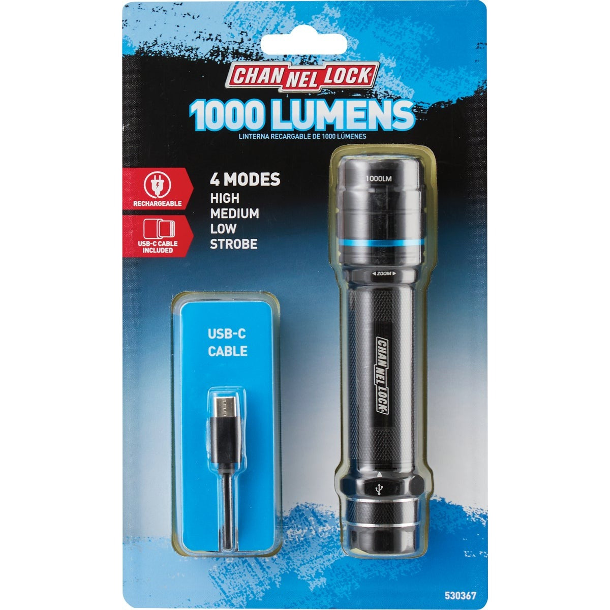 CHANNELLOCK Channellock 530367 Led Zoom Rechargeable Flashlight