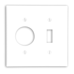 Leviton 88007 P17-W Standard Size Combination Wallplate 2 Gangs 88007