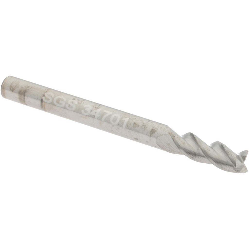 KYOCERA SGS PRECISION TOOLS Sgs 34701 Square End Mill 1/8 in 3 Flute Solid Carbide