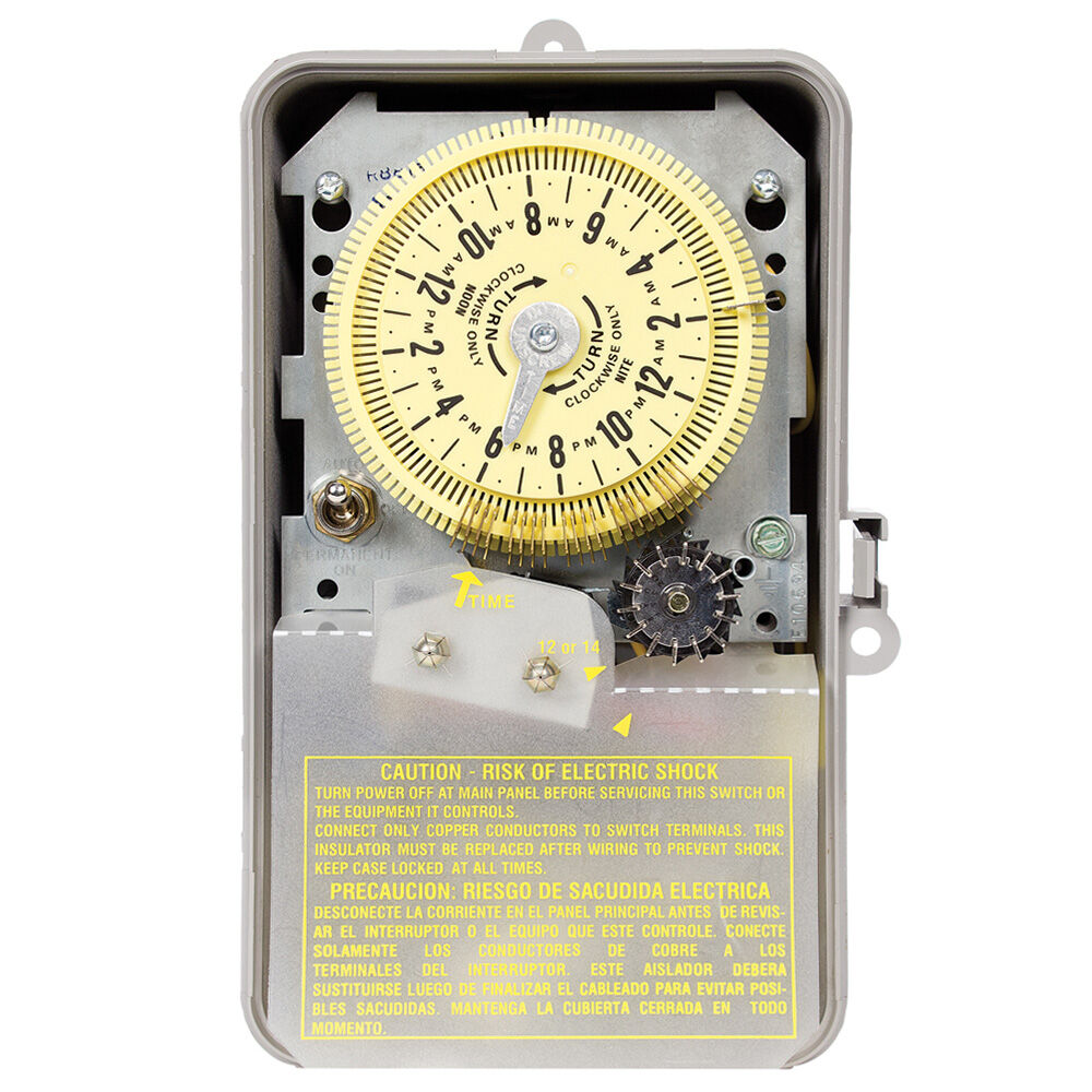 Intermatic R8806P101C NEMA 3R Plastic Case 208 to 277 VAC 60 Hz 25 Amp DPST Electromechanical Time Switch