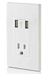 Leviton T5630-W 15A TR RECPT USB CHRGR