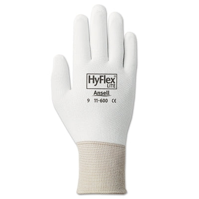 Ansell 104663 HyFlex 11-600 Palm-Coated Gloves Size 10 White