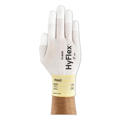 Ansell 104660 11-605 Fingertip-Coated Gloves Size 7 White