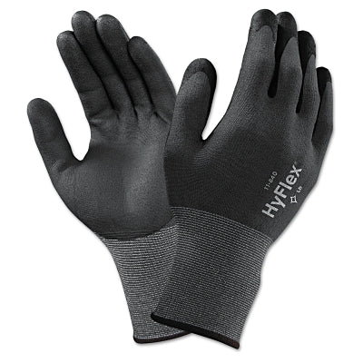 Ansell 113038 HyFlex Nitrile Foam Palm Coated Gloves Size 8 Black