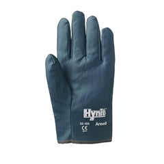 Ansell 103575 Hynit Nitrile-Impregnated Gloves, Size 10, Blue