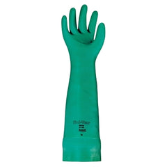 Ansell 102946 AlphaTec Solvex 37-185 Nitrile Gloves Gauntlet Cuff Unlined Size 10 Green 22 mil