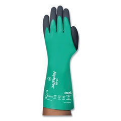 Ansell 58005090 AlphaTec 58-005 Nitrile/Neoprene Coated Supported Chemical Resistant Gloves Size 9 Green