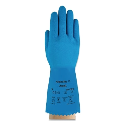 Ansell M999969 AlphaTec 87-029 Natural Latex Rubber Glove Size 11 Blue