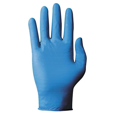 Ansell 105127 92-575 Nitrile Powdered Disposable Gloves, Large, Blue