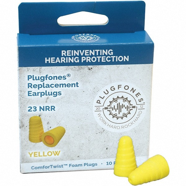 PLUGFONES Plugfones PRP-FY10 Reusable Audio Earplugs 23 Db Yellow