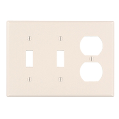 Leviton 78021 Combination Wall Plate Standard Size Traditional 3 Gangs 4.5 in H x 6.38 in W