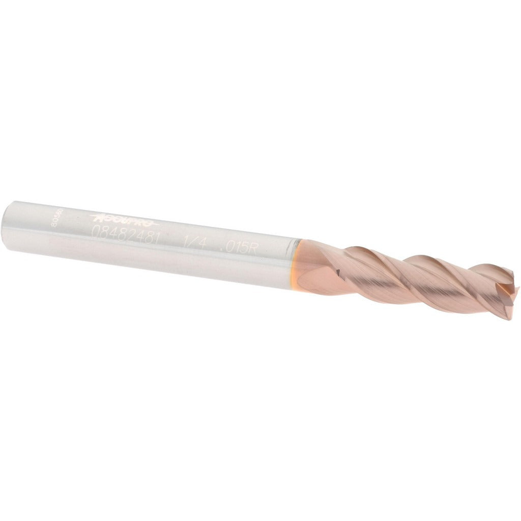 ACCUPRO Accupro 12181957 Corner Radius End Mill 1/4 in 3 Flute Ticn