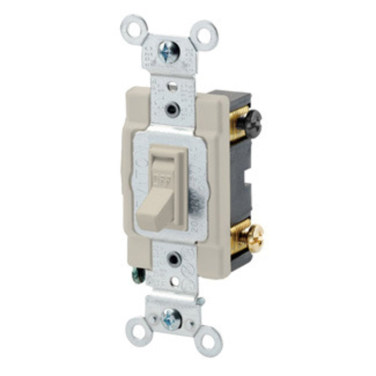 LEVITON Leviton 54502-2I Toggle Framed Double-Pole AC Quiet Switch 15 Amp 120/277 Volt (1 Pack) 54502-2I