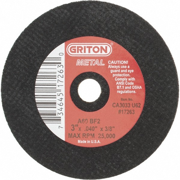 VALUE COLLECTION Value Collection CA3033U62 Cutoff Wheel 3in Aluminum Oxide 60G