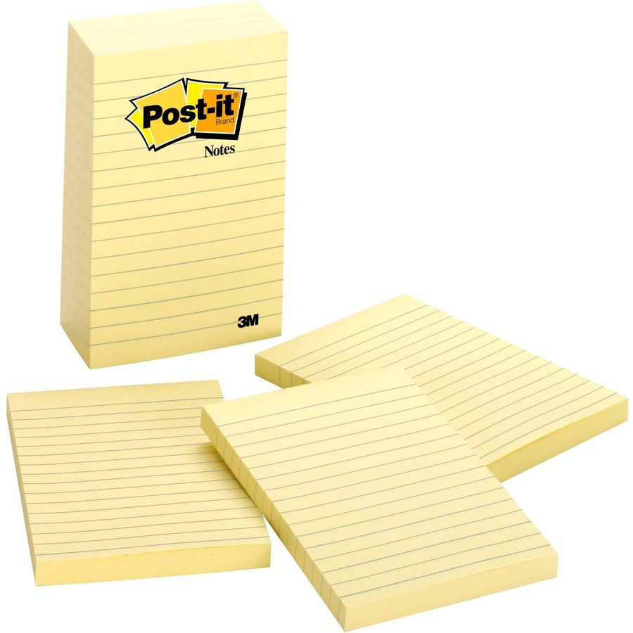 3M 3M MMM6605PK Post-it Lined Notes 4 x 6 (5 Pads/Pack)