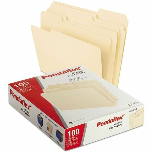 PENDAFLEX Pendaflex PFX421013 Interior File Folders Letter Size 100