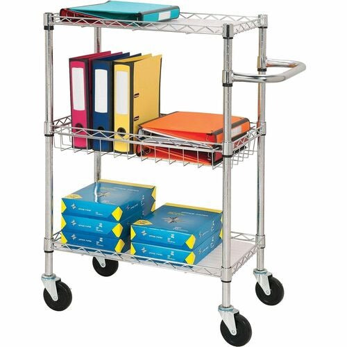LORELL Lorell LLR84859 3-tier Rolling Cart Steel Wire 16 in