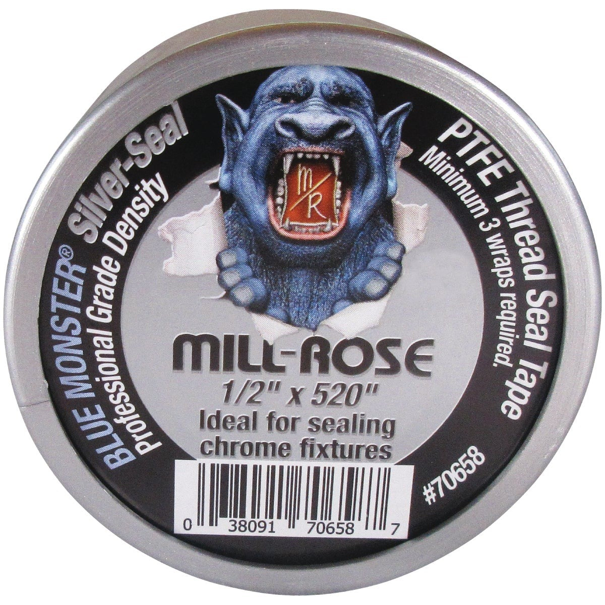 BLUE MONSTER Blue Monster 70658 Silver Ptfe Thread Seal Tape 1/2x520