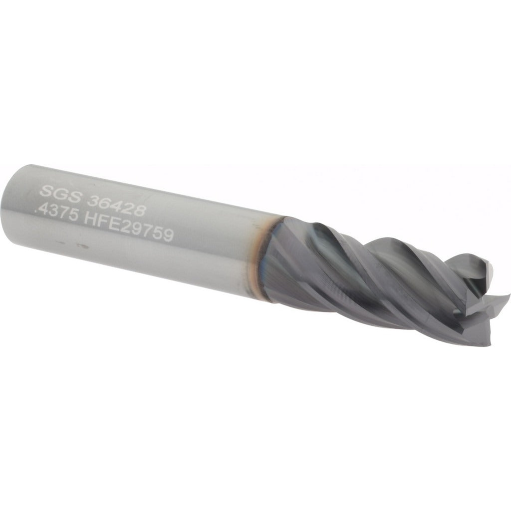KYOCERA SGS PRECISION TOOLS Sgs 36428 Square End Mill 7/16 Inch 4 Flute Solid Carbide
