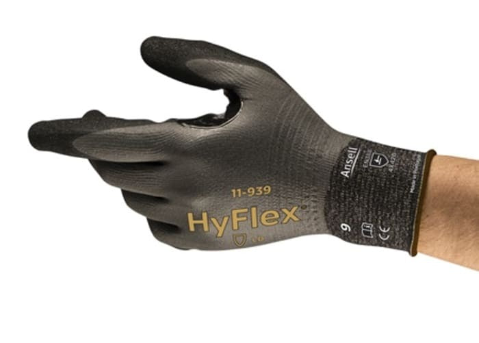 ANSELL Ansell 11939080 HyFlex Dyneema Diamond Technology cut resistant gloves foam nitrile full dip (Size 8, Pair)