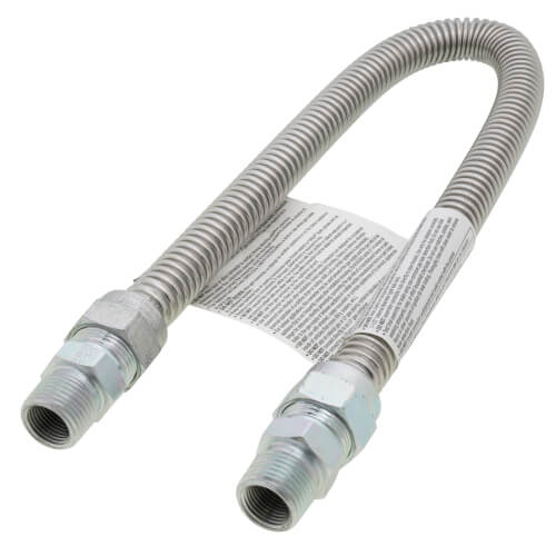 Dormont 0240145 Model 30-3131-24 1/2 ID (5/8 OD) Stainless Steel Gas Connector 1/2 MIP x 1/2 MIP (24 Length)