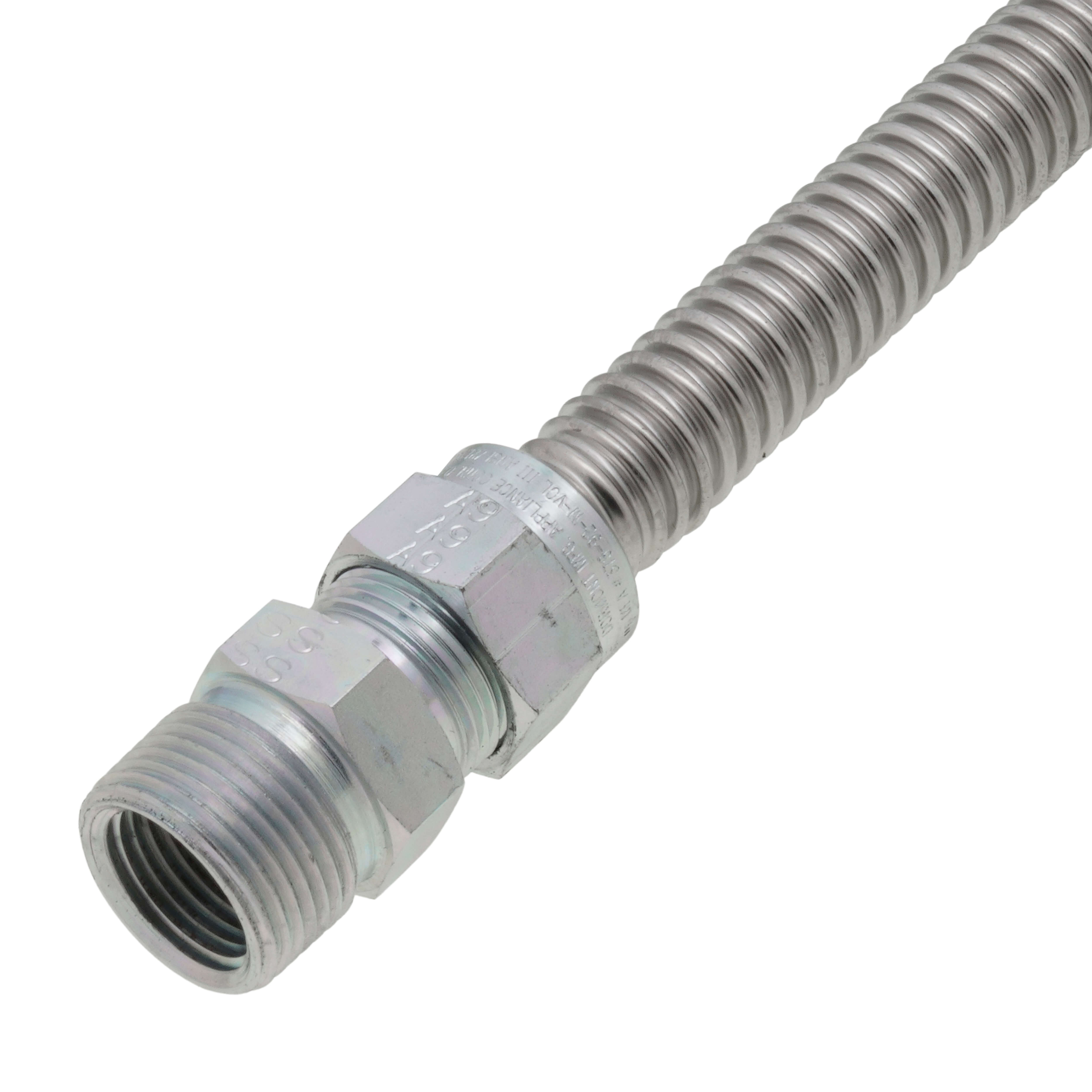 Dormont 0240678 Model 30-4141-48 1/2 ID (5/8 OD) Stainless Steel Gas Connector 3/4 MIP (48 Length)