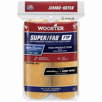 WOOSTER Wooster Brush RR942-4 1/2 Roller Cover 4.5x0.5in 2-pack