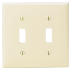 Leviton 80709 2-Gang Toggle Device Switch Wallplate Standard Size