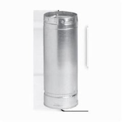 Metal-Fab 6M3 Type B Double Wall Round Gas Vent Pipe, 6 in Dia x 3 ft L x 1/4 in THK