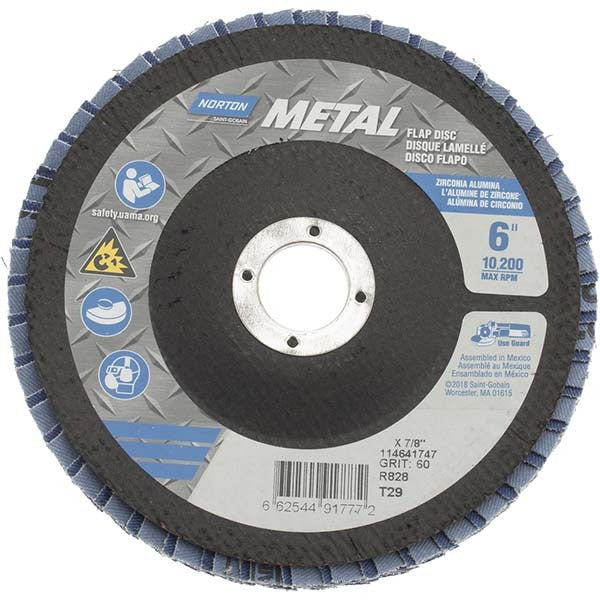 NORTON Norton 66254491777 Flap Disc 60 Grit Type 29 6 Inches