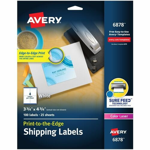 AVERY Avery AVE6878 Matte White Mailing Labels 100 Pack