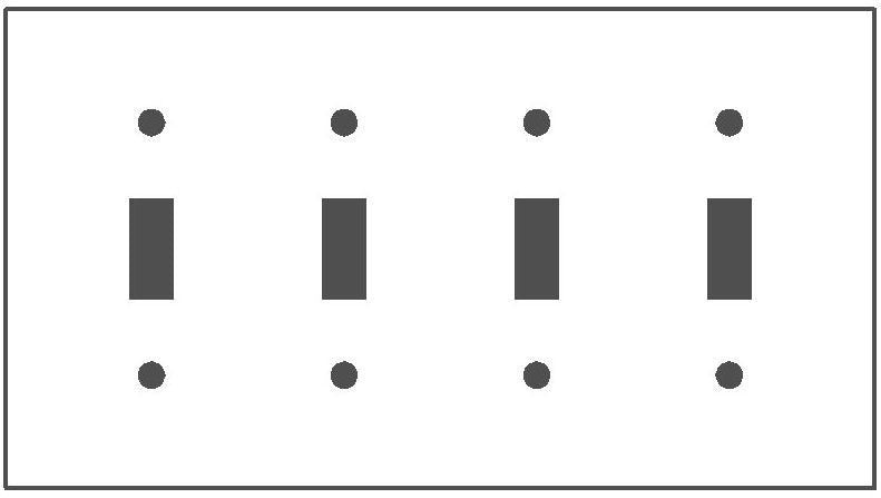 MULBERRY METAL PRODUCTS Mulberry Metal Products 98074 4-Gang Toggle Painted Metal Wallplate Standard Size