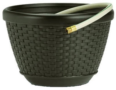 SUNCAST Suncast Corp HPW100 Resin Wicker Hose Pot 100 Ft Brown