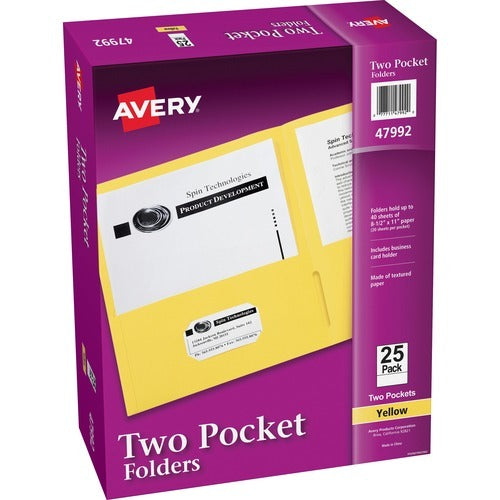 AVERY Avery AVE47992 Two-pocket Folder Letter Size 25 Pack